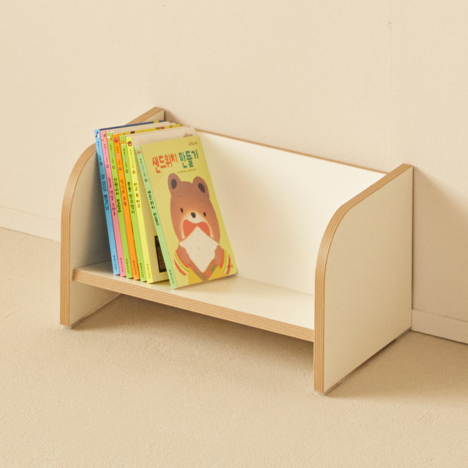 예다움 아동용 아린 와이드 책꽂이 400, 크림, 1단