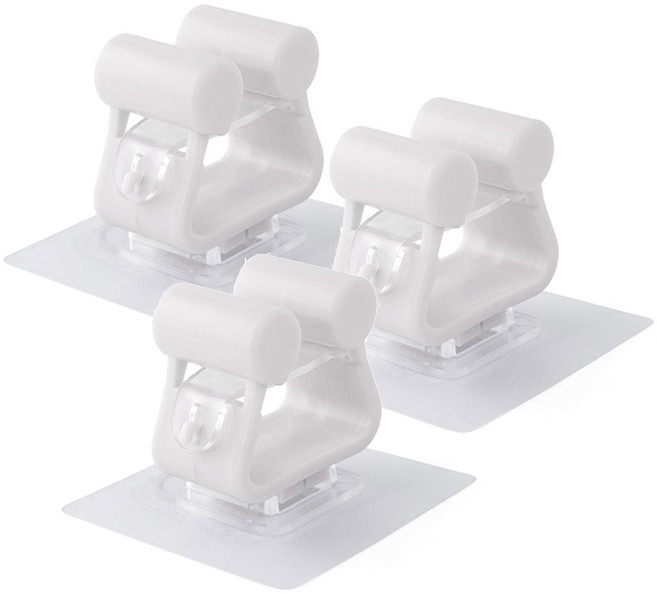 모나코올리브 무타공 다용도 이지 밀대 걸이, 화이트, 3개