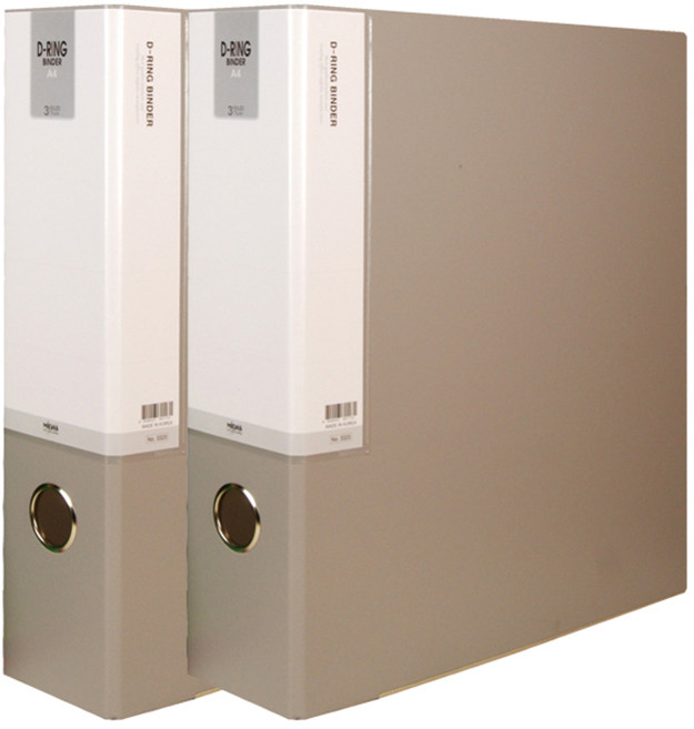 마이다스 D링 합지 바인더 파일 인덱스형 7cm 3공 A4, 회색, 2개