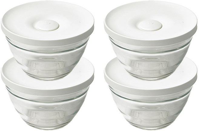 글라스락 밥용기 430ml, 코코넛 밀크, 4개