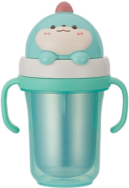에디슨 프렌즈 흘림방지 이중 스텐 빨대컵2, 300ml, 1개, 공룡에디노