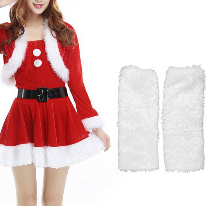 파티쇼 여성용 산타복 원피스 C타입 + 산타걸 발토시 세트, 밍크화이트(발토시), 1세트