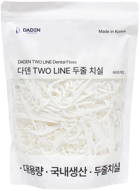 다덴픽 TWO LINE 두줄 치실, 600개입, 1개