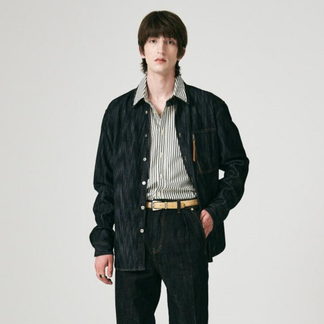 세터 남성용 집 포켓 데님 면 셔츠