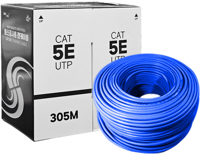 LAN Star UTP CAT5E 單芯 24AWG 網路線 LS-C5U305BL, 305m, 1個, 藍色