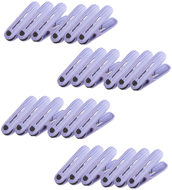 다용도 자국없고 강력한 미끄럼방지 빨래집게, 퍼플, 24개