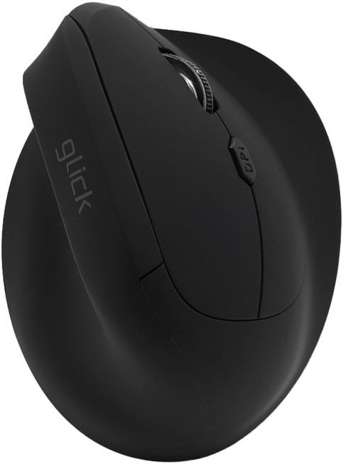 지클릭커 오피스프로 에르고 버티컬 인체공학 블루투스 무소음 무선 마우스, OP70, 블랙