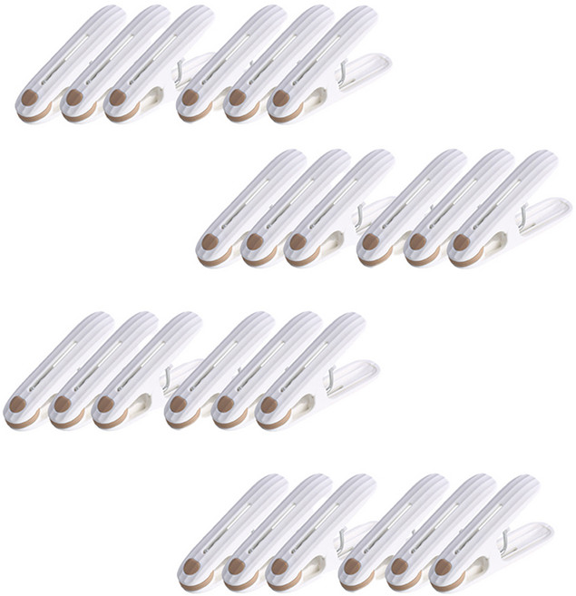 다용도 자국없고 강력한 미끄럼방지 빨래집게, 옐로우, 24개