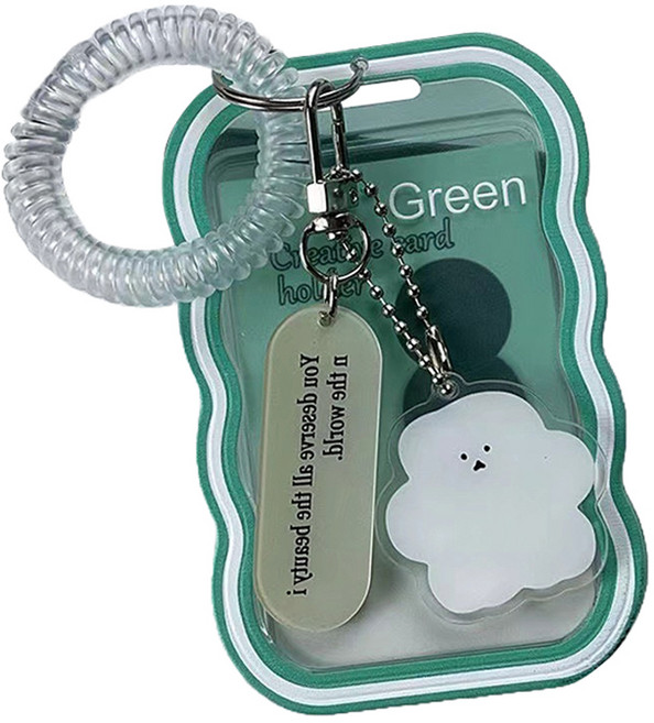윰스 캐릭터 키링 포카홀더 케이스, 그린, 1개
