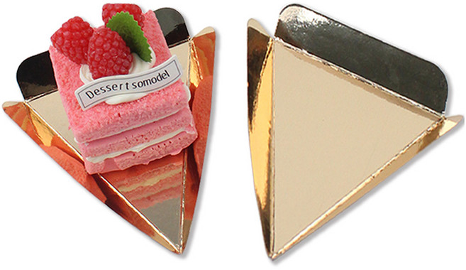 아이엔피 삼각 종이 조각 케익 받침 3호(8.4 x 10 x 2 cm), 골드, 30개