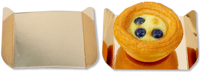 아이엔피 정사각 쿠키받침 ㄷ형 8호(8 x 8 x 2 cm), 골드, 30개