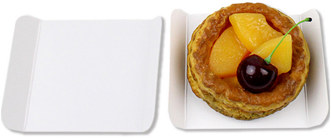 아이엔피 정사각 쿠키받침 ㄷ형 8호(8 x 8 x 2 cm), 화이트, 30개