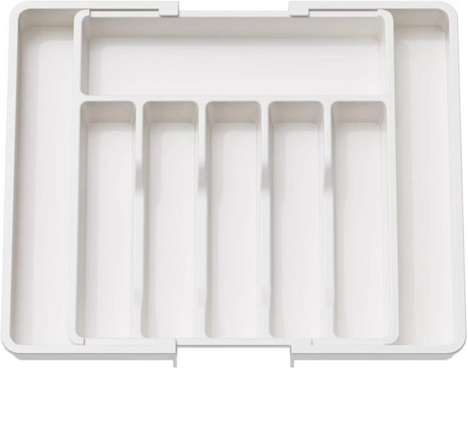 마우저 길이조절 수저 정리함, 화이트, 1개