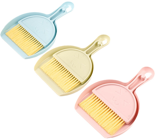 생활공식 만능 미니 빗자루 3종 + 쓰레받기 3종 세트, 핑크, 블루, 그린, 1세트