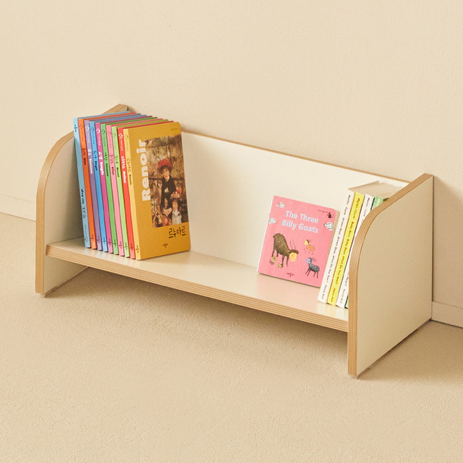 예다움 아동용 아린 와이드 책꽂이, 크림, 1단