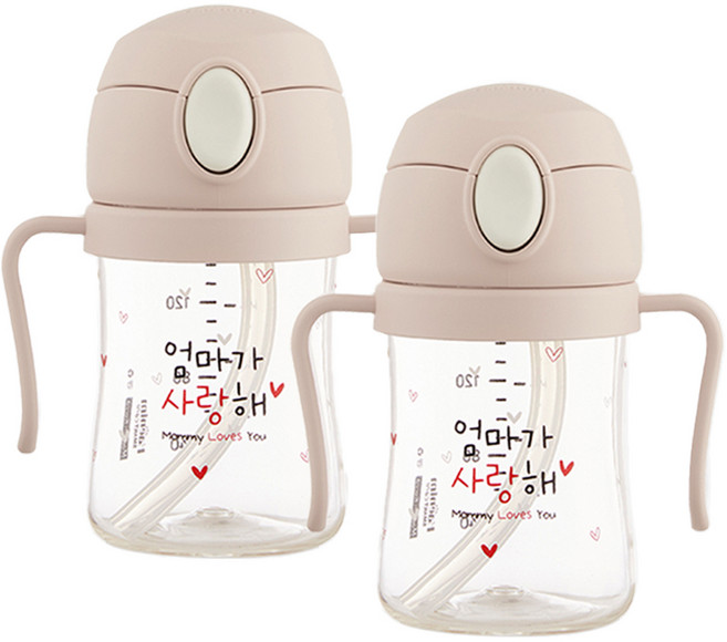 해님 낫싱 올인원 PA 원터치 빨대컵, 150ml, 2개, 크림베이지엄마가