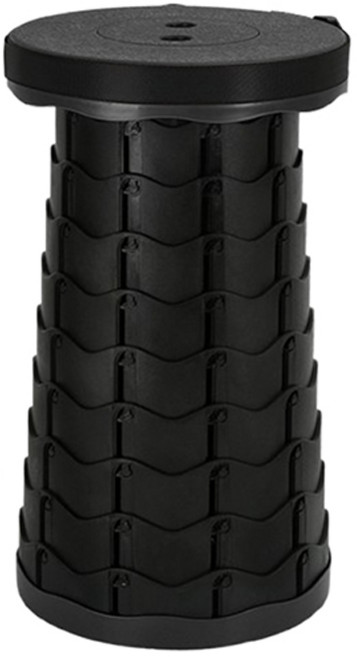 하이퍼플래닛 아웃도어 휴대용 높이조절 접이식 자바라 캠핑의자, 블랙, 1개