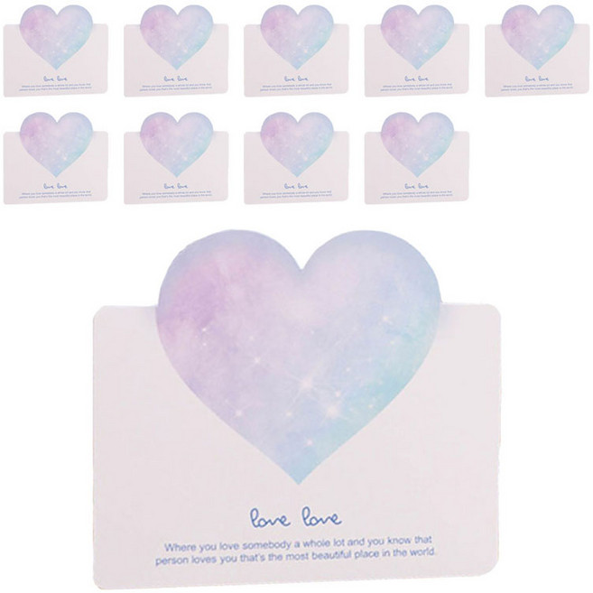 하트 감사 축하 사랑 메세지 미니카드 + 봉투 세트, 러브카드D, 10세트