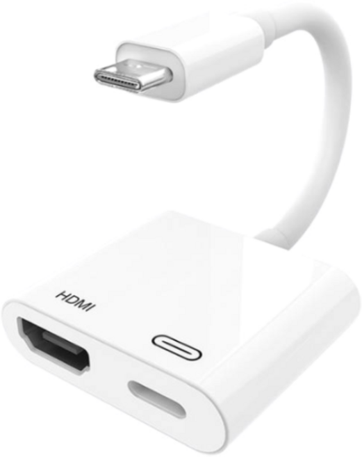 호후 USB CtoHDMI C타입 젠더 미러링케이블 4K TV연결 변환 C07, 화이트, 1개, 120mm