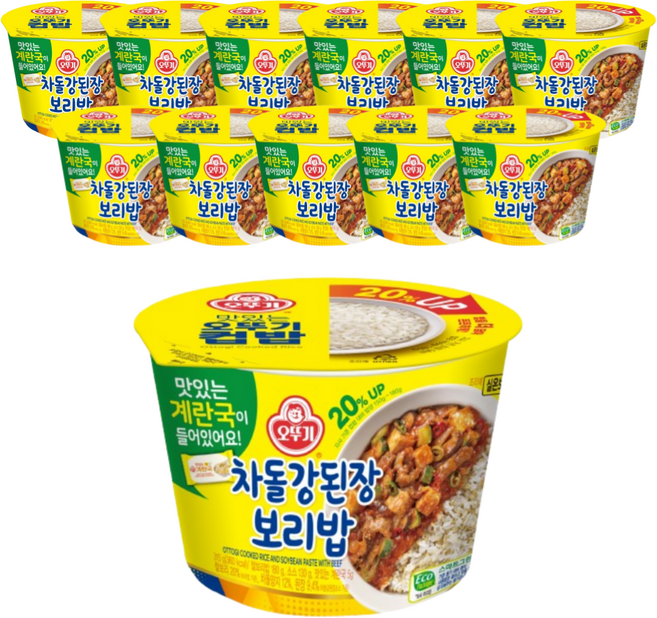 오뚜기 차돌강된장 보리밥, 315g, 12개