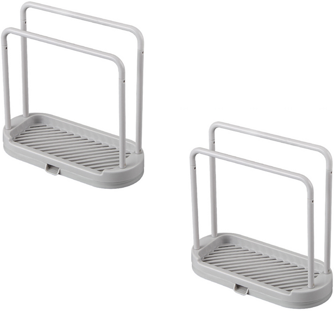 코히모 물빠짐 행주 수세미 거치대 4W460, 2개, 그레이