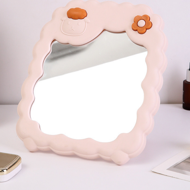 노베아 귀여운 양 탁상거울, 핑크