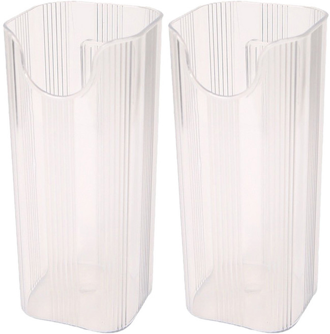 윤코 부착형 무타공 키친타올 다용도 정리함, 투명, 2개