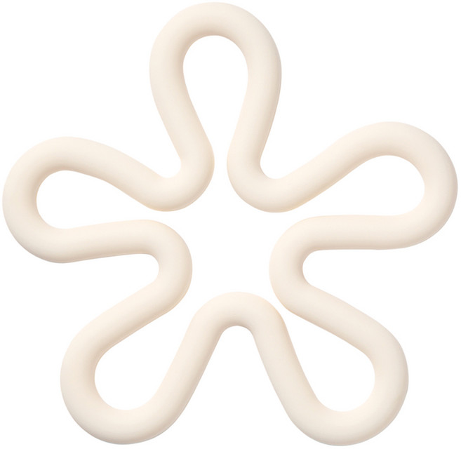 이지실리 파스텔 컬러 실리콘 웨이브 플라워 냄비받침, 화이트, 1개