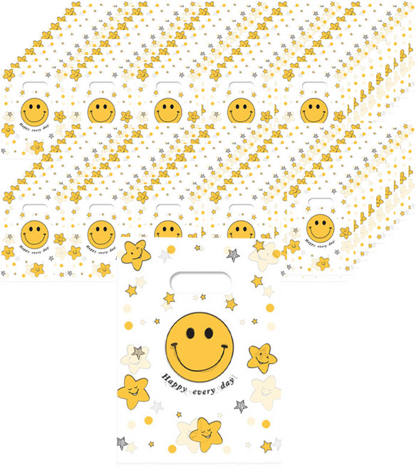 아이엔피 PE손잡이 링봉투, 스마일, 100개