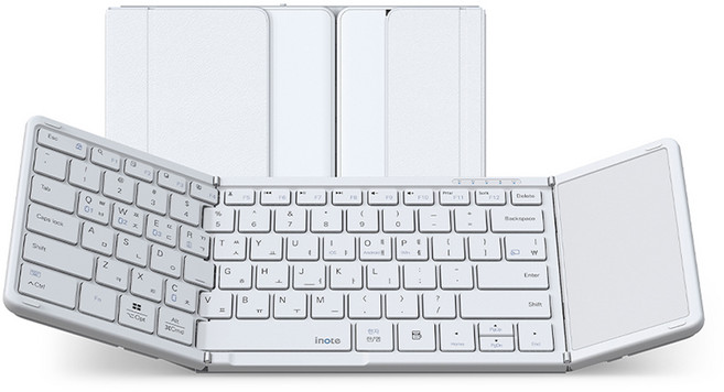 퓨전에프엔씨 멀티 페어링 무선 터치패드 블루투스 접이식 키보드, 화 이 트, X-Folding XK905B, 제조사축