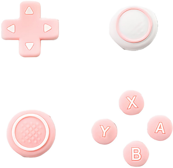 호후 닌텐도 스위치 라이트 실리콘 스틱 커버 + 버튼 커버 캡 세트, 핑크, 1세트