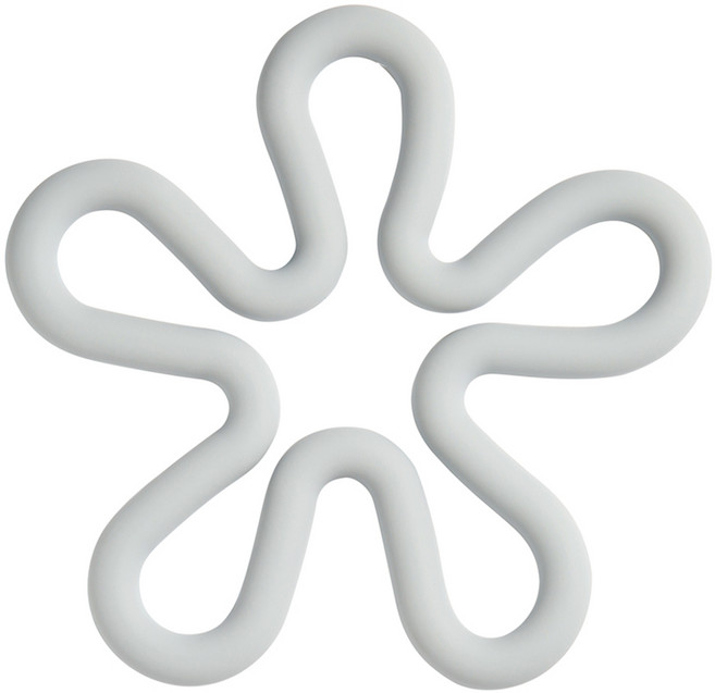 이지실리 파스텔 컬러 실리콘 웨이브 플라워 냄비받침, 그레이, 1개