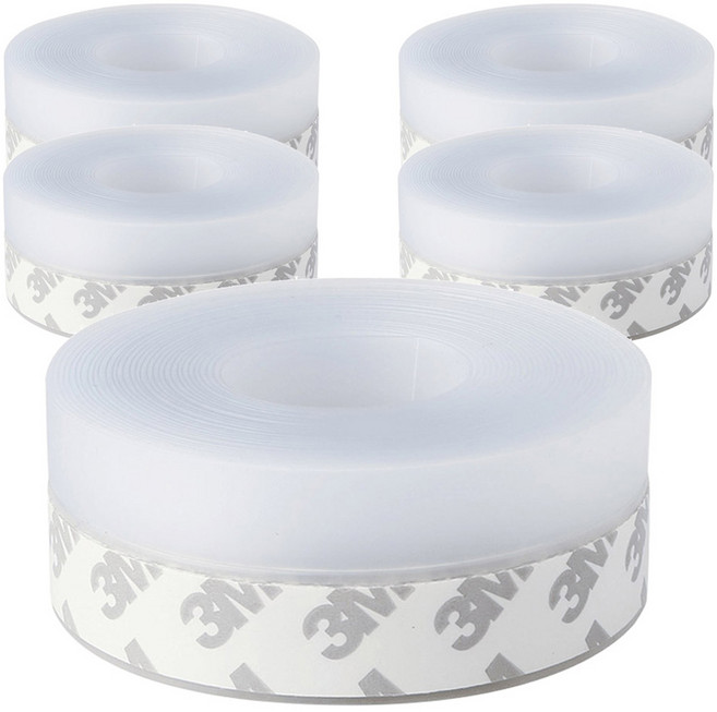 모나코올리브 외풍차단 틈새차단 실리콘 문풍지 테이프 25mm x 5m, 5개