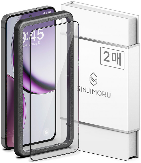 신지모루 풀커버 엣지 강화유리 휴대폰 액정보호필름 2p, 1세트
