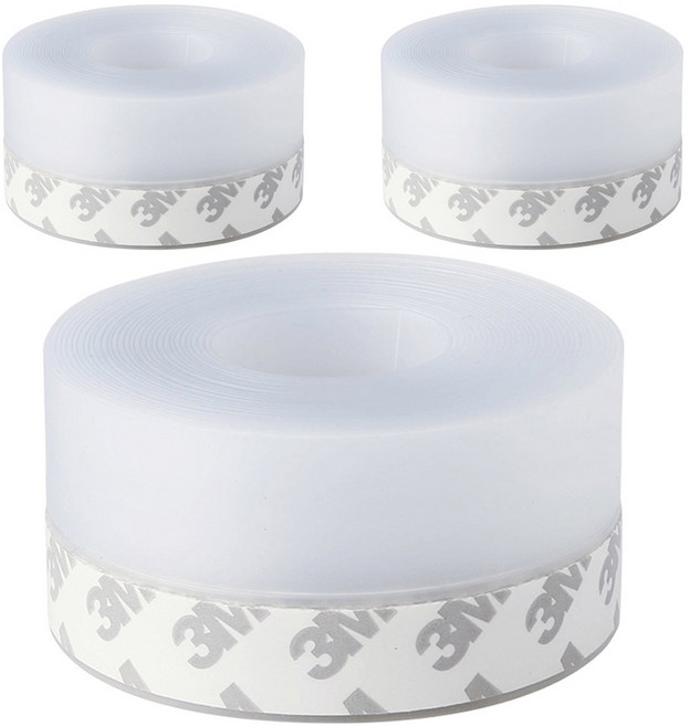 모나코올리브 외풍차단 틈새차단 실리콘 문풍지 테이프 45mm x 5m, 3개