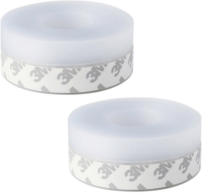 모나코올리브 외풍차단 틈새차단 실리콘 문풍지 테이프 25mm x 5m, 2개