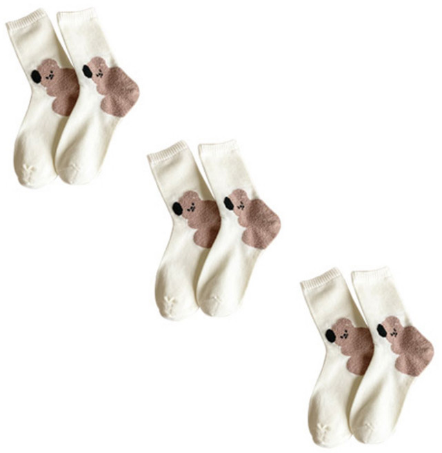 소니오 여성용 애니멀 프렌즈 패션 양말 3켤레