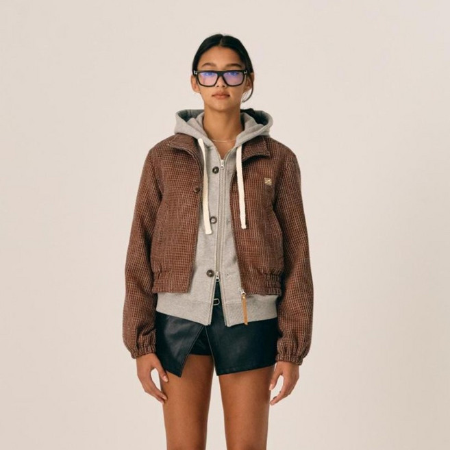 세터 여성용 레체 트위드 집업 자켓