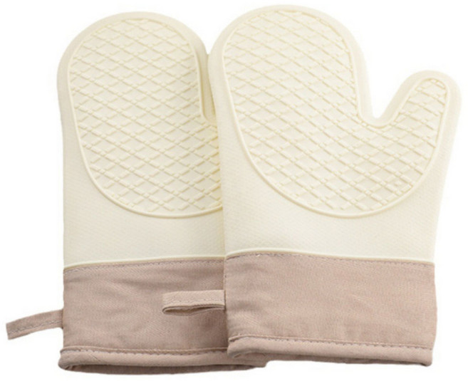 오코로 실리콘 오븐 냄비 장갑, 베이지, 2개