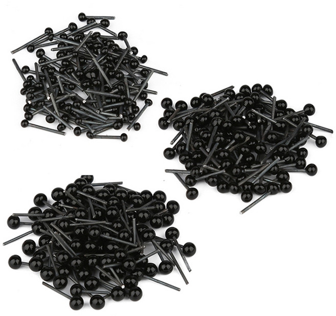 코히모 모루 인형 눈알 기둥눈 3종 x 100p 세트 3W320, 1세트, 혼합세트, 블랙