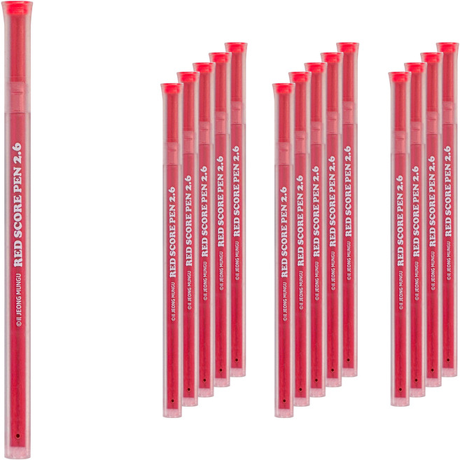 iiGEN 빨간 채점펜 리필심 2.6mm 2p, 1색, 15개