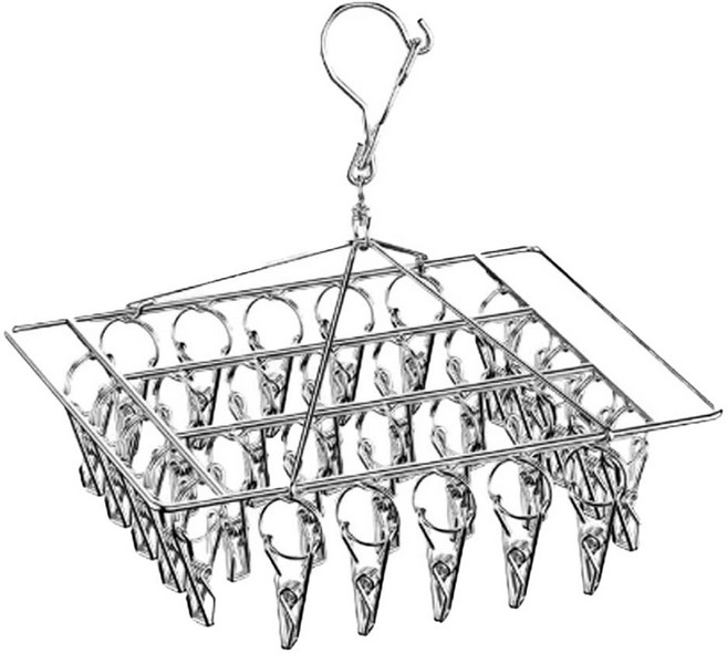 머니풀 사각형 30구 빨래집게 건조대