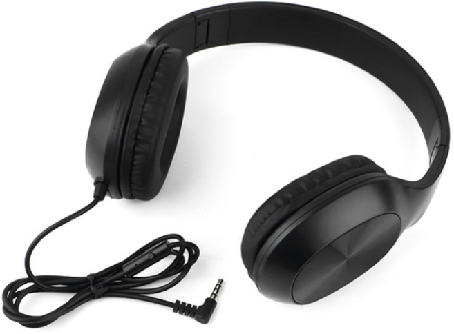 탑피아 간편심플 유선 헤드폰 블랙 3.5mm단자