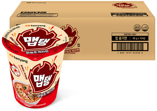 맵탱 마늘조개라면 65g, 15개