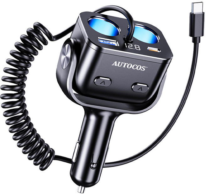 오토코스 PD QC3.0 초고속 멀티 차량용 충전기 ACI-TX, 1개, 2구