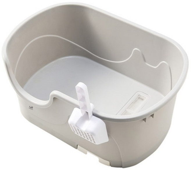 딩동펫 고양이 모래 필터 오픈형 화장실, 그레이, 1개