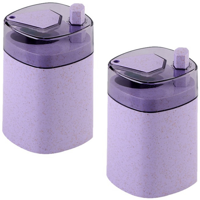 구디푸디 원터치 자동 이쑤시개통, 퍼플, 2개