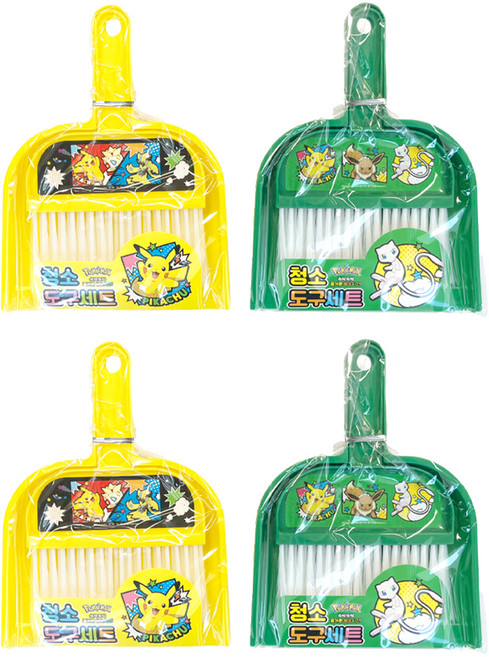 포켓몬스터 청소 도구 빗자루 + 쓰레받기 2종 세트, 혼합색상, 2세트