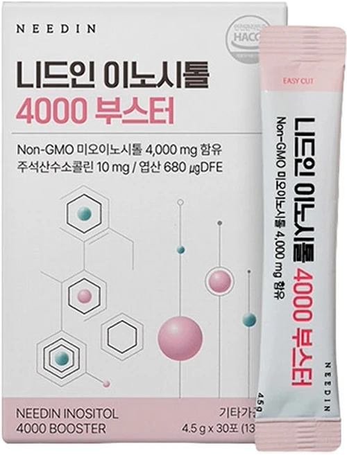 니드인 콜린 미오 이노시톨 4000 부스터 엽산 비타민 미네랄 30p, 135g, 1개 - 쿠팡
