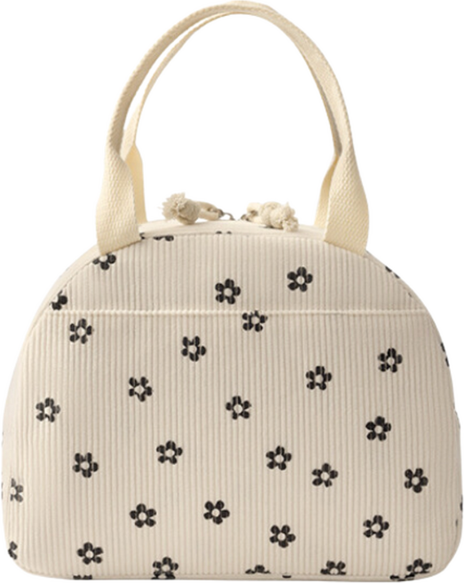 리브박스 보온보냉 도시락 가방, 플라워, 1개